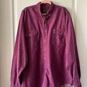 Vintage Eddie Bauer Outdoor Outfitter Button Down Denim Shirt Men's sz 2XL Tall